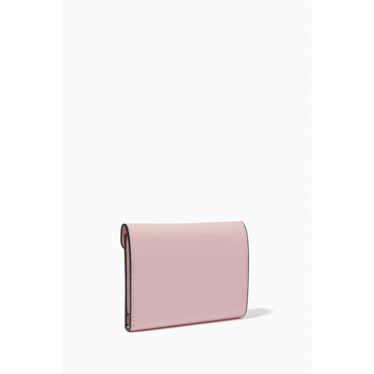 Valextra - Iside Compact Wallet in Leather Pink