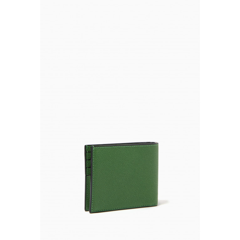 Valextra - Wallet 4CC With Coin Holder Green