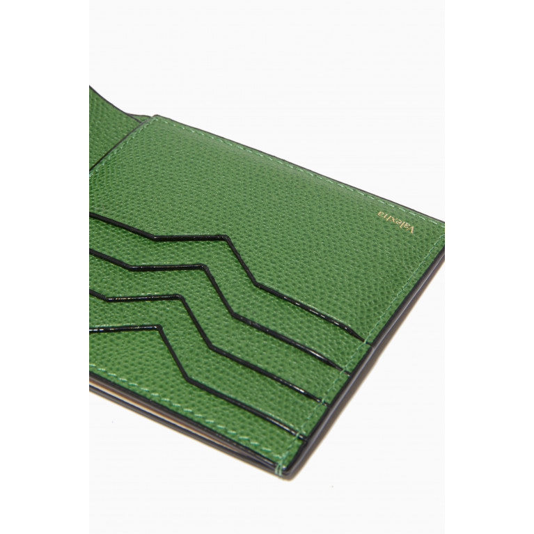 Valextra - Wallet 4CC With Coin Holder Green