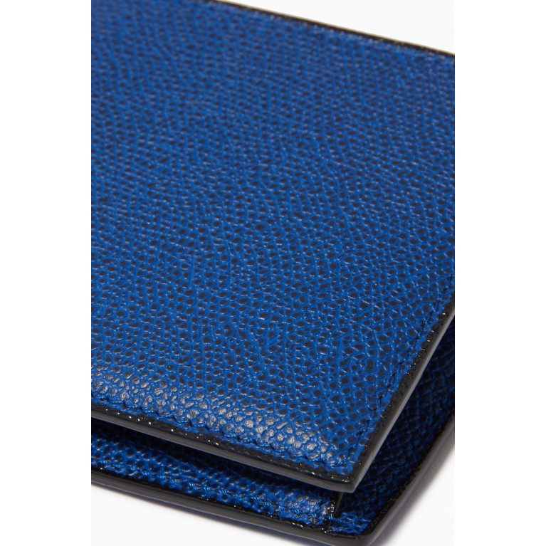 Valextra - Wallet 4CC With Coin Holder Blue