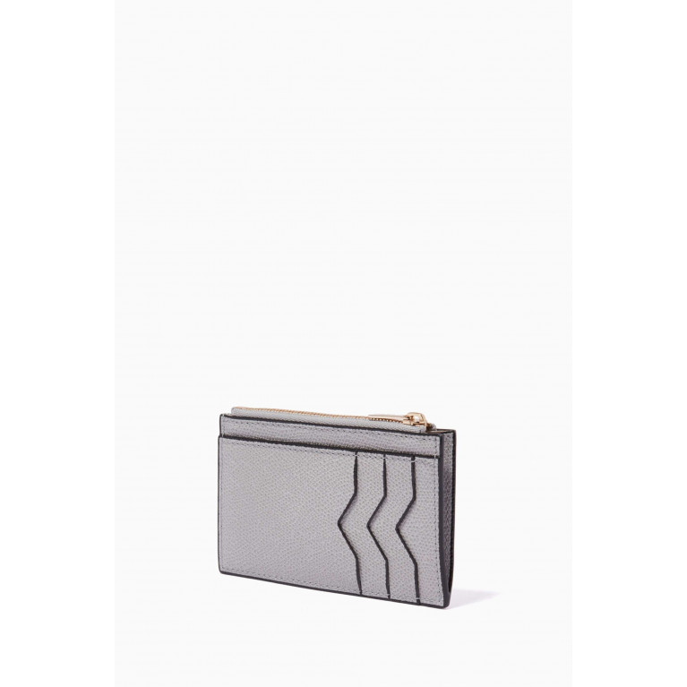 Valextra - Zip Cardholder in Calfskin Leather Grey