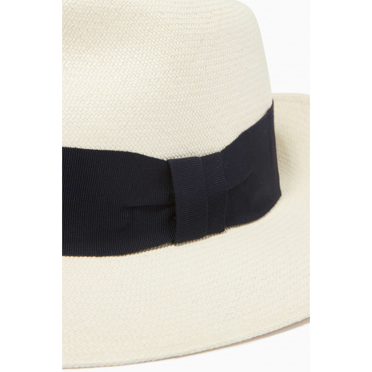 Frescobol Carioca - Rafael Wide Ribbon Panama Hat Blue