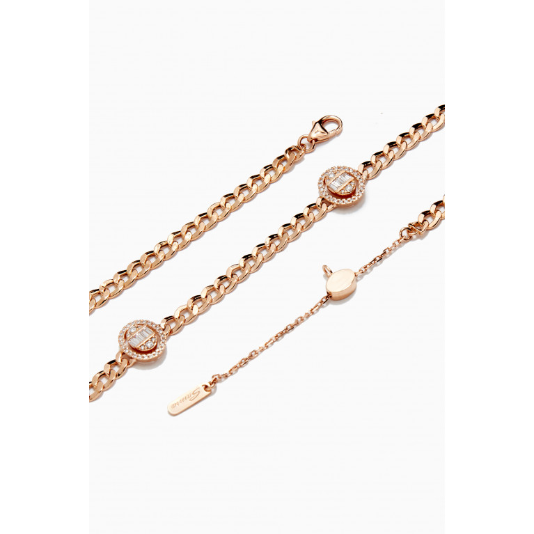 Samra - Quwa Three Oval Diamond Necklace in 18kt Rose Gold