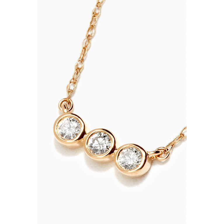 STONE AND STRAND - Mini Diamond Bezel Necklace in 10kt Yellow Gold