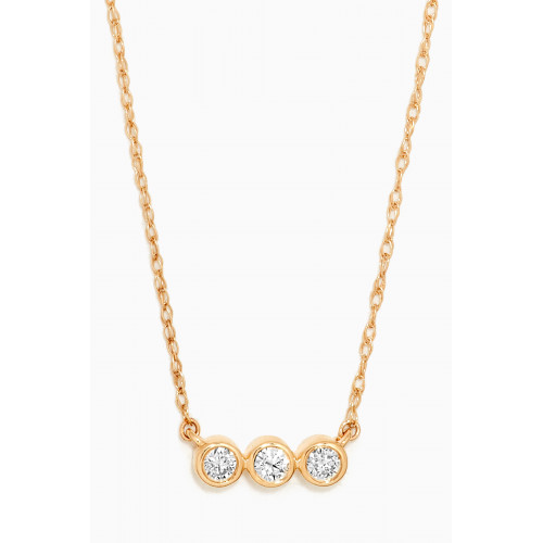 STONE AND STRAND - Mini Diamond Bezel Necklace in 10kt Yellow Gold