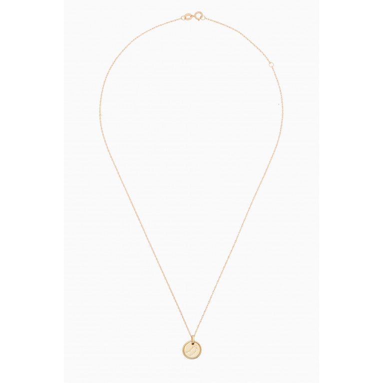 STONE AND STRAND - Mini Libra Medallion Necklace in 10kt Yellow Gold