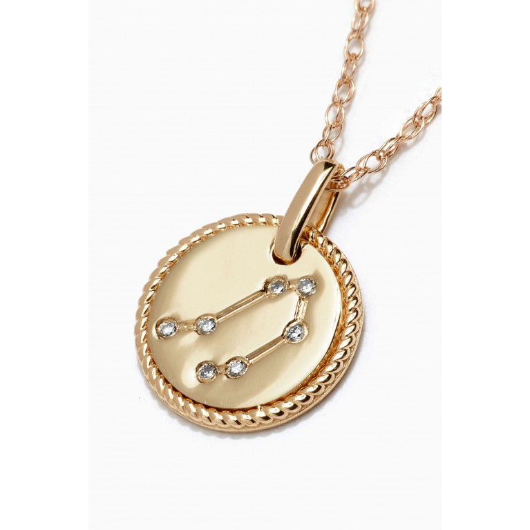 STONE AND STRAND - Mini Libra Medallion Necklace in 10kt Yellow Gold