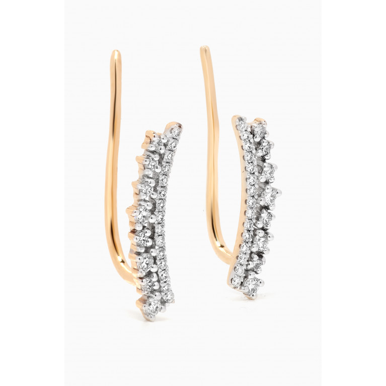 STONE AND STRAND - Sparks Fly Diamond Climber Earrings in 10kt Yellow Gold