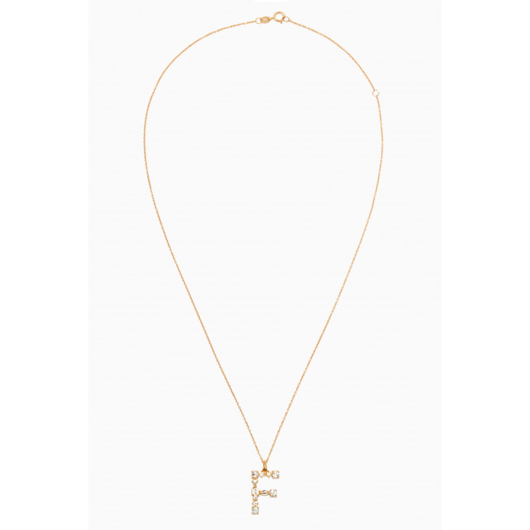 STONE AND STRAND - XL Glacier Topaz Initial Necklace in 10kt Yellow Gold