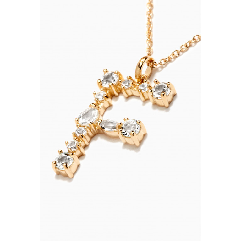 STONE AND STRAND - XL Glacier Topaz Initial Necklace in 10kt Yellow Gold