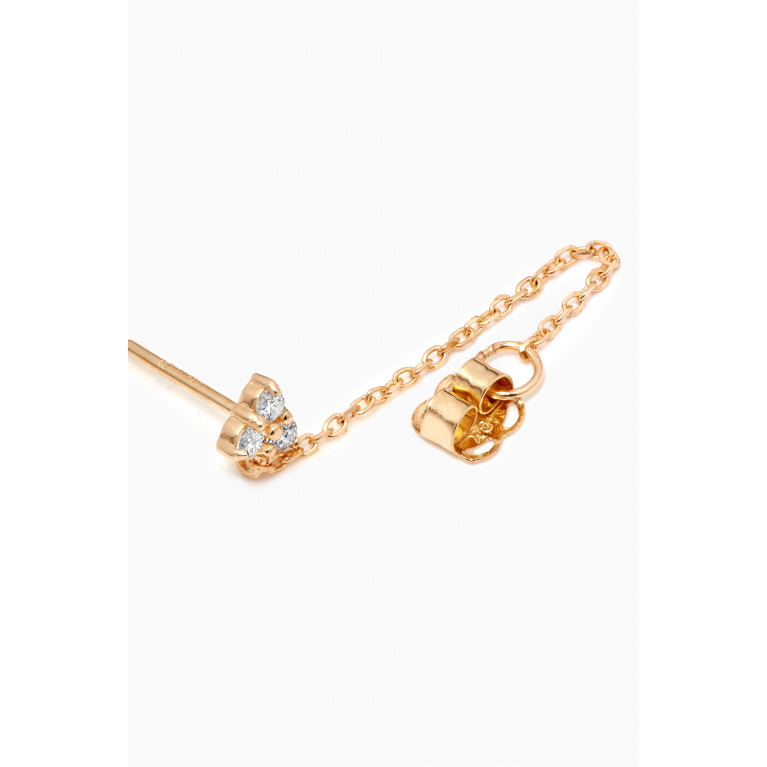 STONE AND STRAND - Front To Back Trinity Single Stud Earring in 10kt Yellow Gold