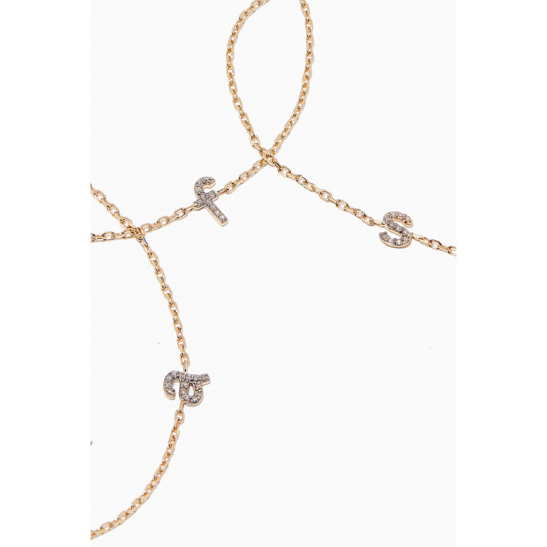 STONE AND STRAND - Pave Diamond Initial Bracelet in 10kt Yellow Gold