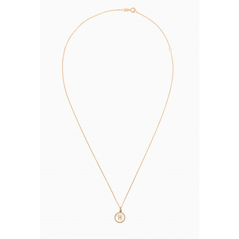STONE AND STRAND - Moonlight Diamond Initial Necklace in 10kt Yellow Gold