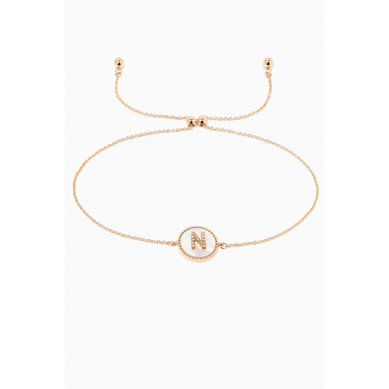 STONE AND STRAND - Moonlight Diamond Initial Bracelet in 10kt Yellow Gold