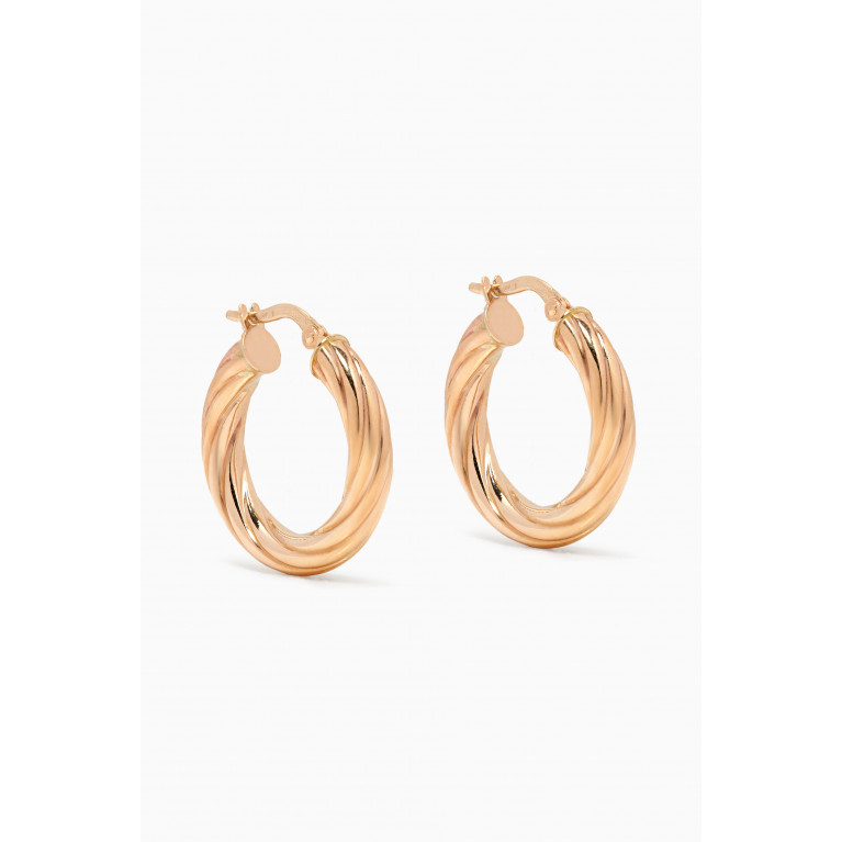 STONE AND STRAND - Bold Twist Hoops in 10kt Yellow Gold