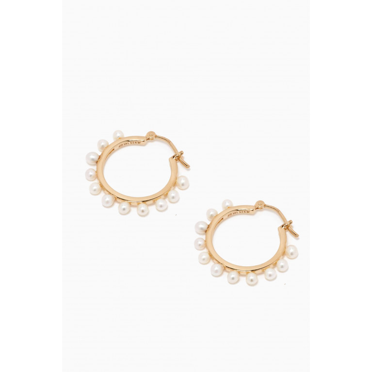 Awe Inspired - Pearl Hoop Earrings in 14kt Yellow Gold Vermeil