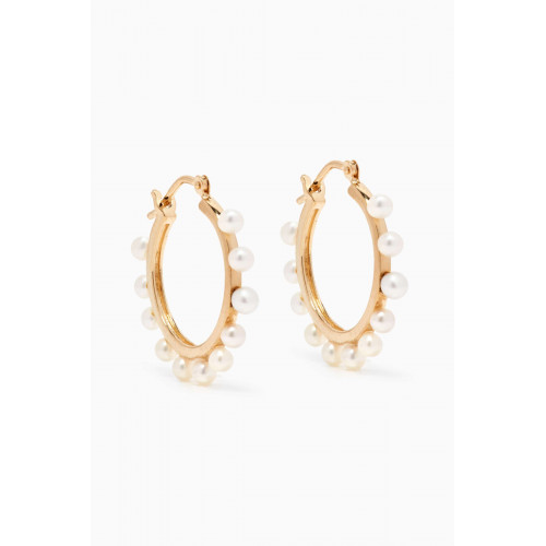Awe Inspired - Pearl Hoop Earrings in 14kt Yellow Gold Vermeil