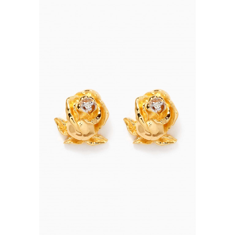 Awe Inspired - Rose Diamond Stud Earrings in 14kt Yellow Gold Vermeil