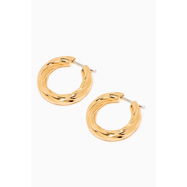 Awe Inspired - Ribbed Hoop Earrings in 14kt Yellow Gold Vermeil, 25mm