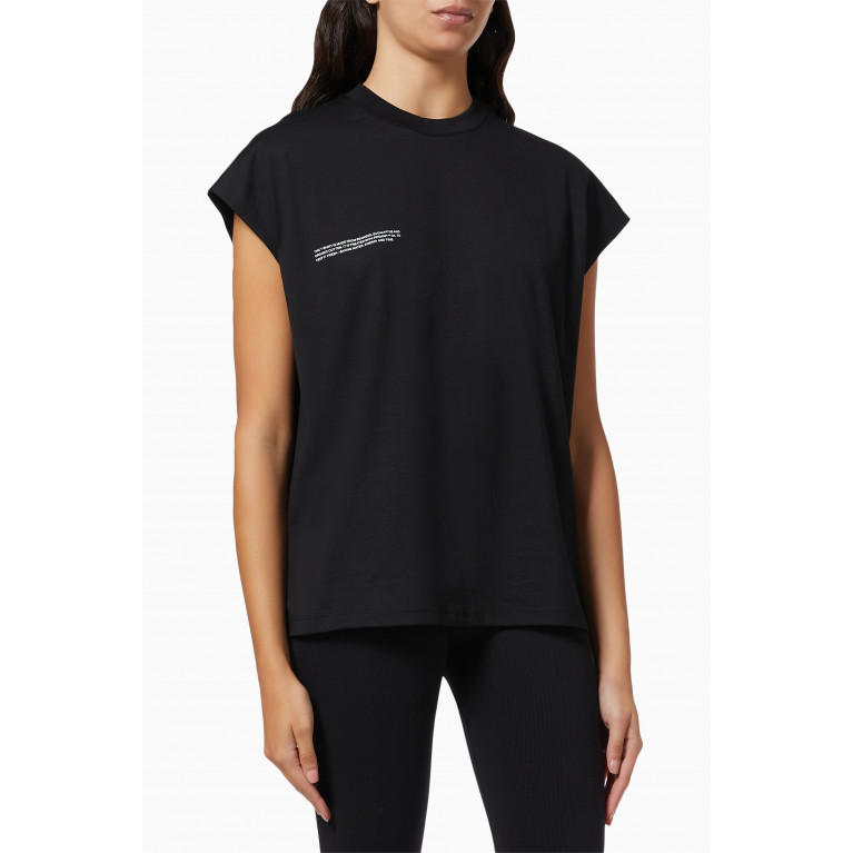 Pangaia - Organic Cotton Cropped Shoulder T-shirt with C-FIBER™ Black