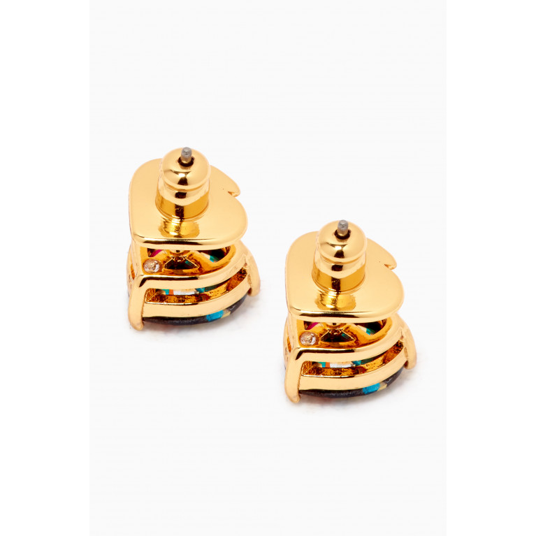 Kate Spade New York - My Love Glitter Studs in Gold-plated Brass Multicolour