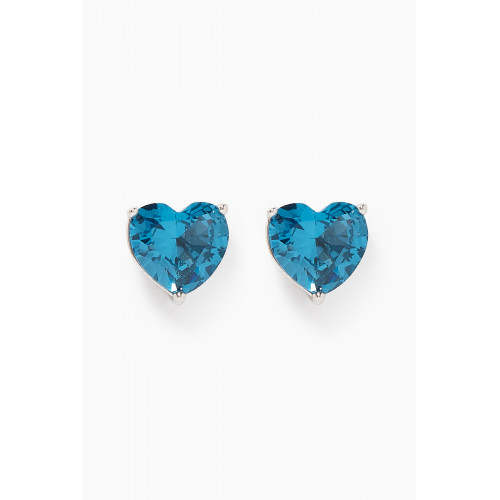 Kate Spade New York - My Love Heart Studs in Silver-plated Brass Blue