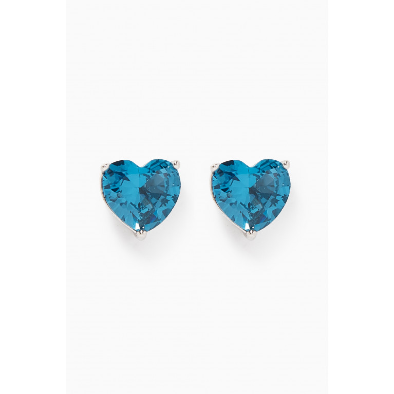 Kate Spade New York - My Love Heart Studs in Silver-plated Brass Blue