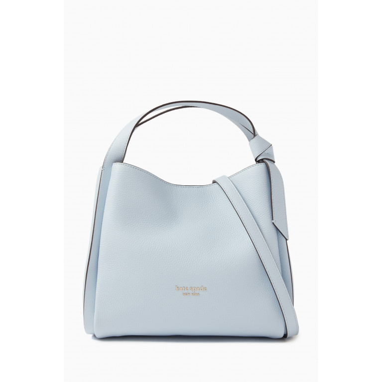Kate Spade New York - Medium Knott Tote Bag in Leather Blue