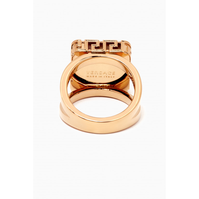 Versace - Greca Gemstone Ring in Brass