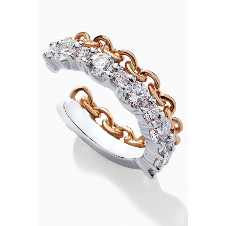 Gafla - Salasil Diamond Cuff Earrings in 18kt Rose & White Gold