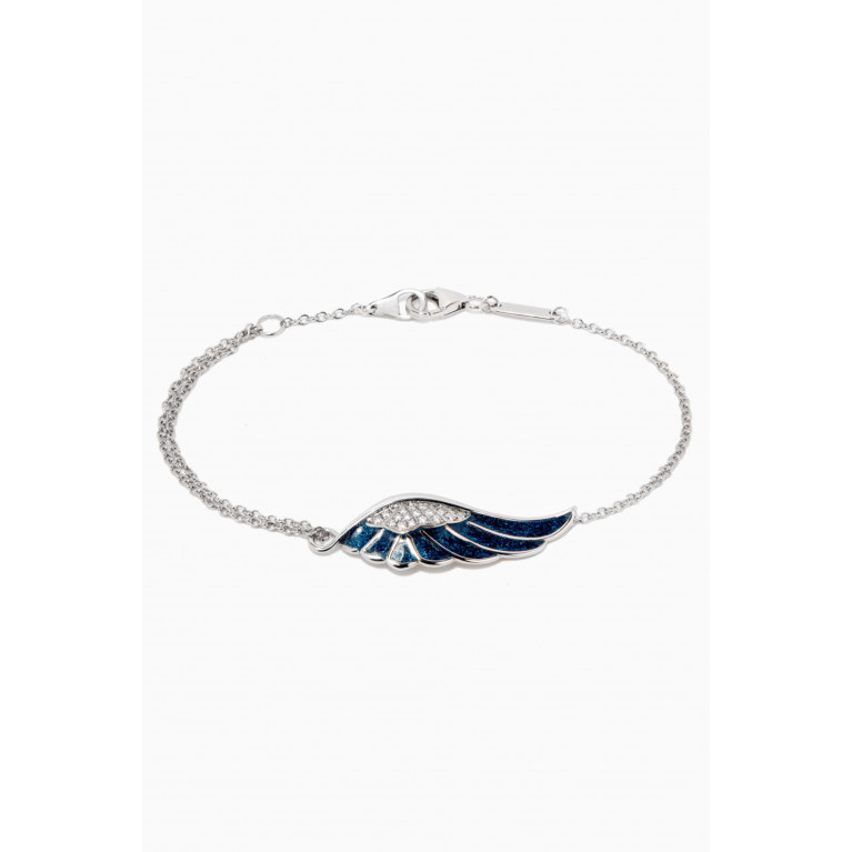 Garrard - Wings Reflection Midnight Diamond Bracelet in 18kt White Gold