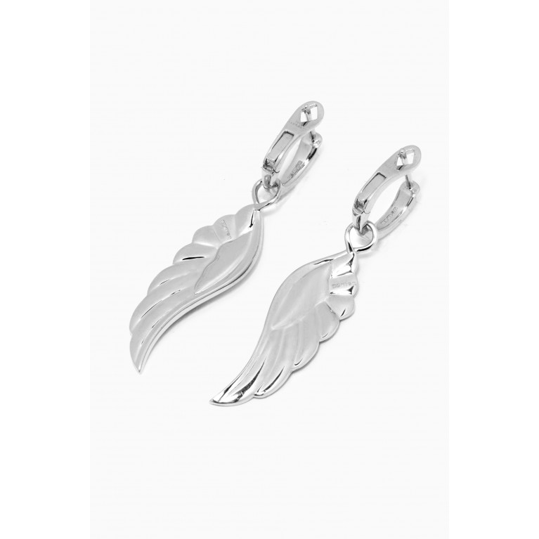 Garrard - Wings Reflection Midnight Small Earrings in 18kt White Gold
