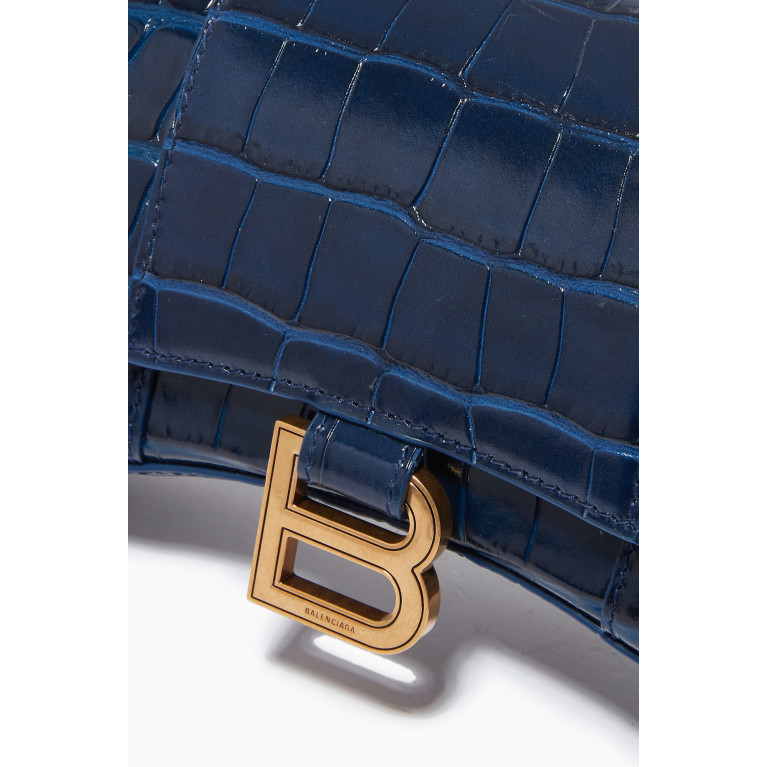 Balenciaga - Hourglass Wallet on Chain in Croc-embossed Calfskin