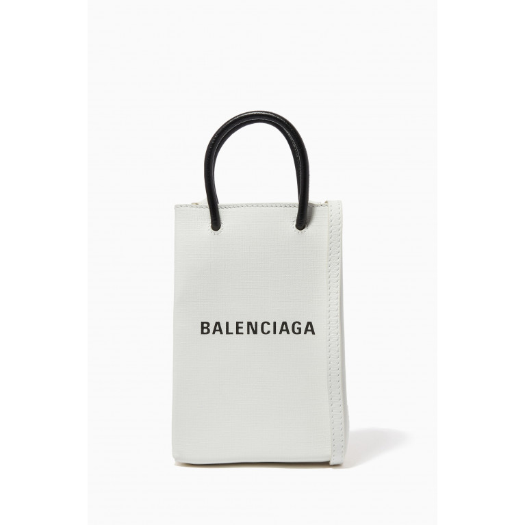 Balenciaga - Shopping Phone Holder Bag in Squared Calfskin