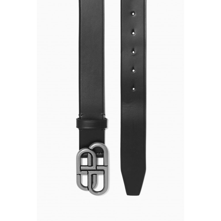 Balenciaga - BB Belt in Shiny Box Calfskin