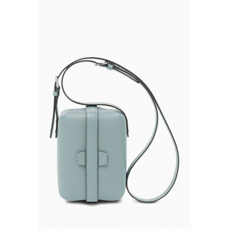 Valextra - Tric Trac Crossbody Bag in Leather Blue