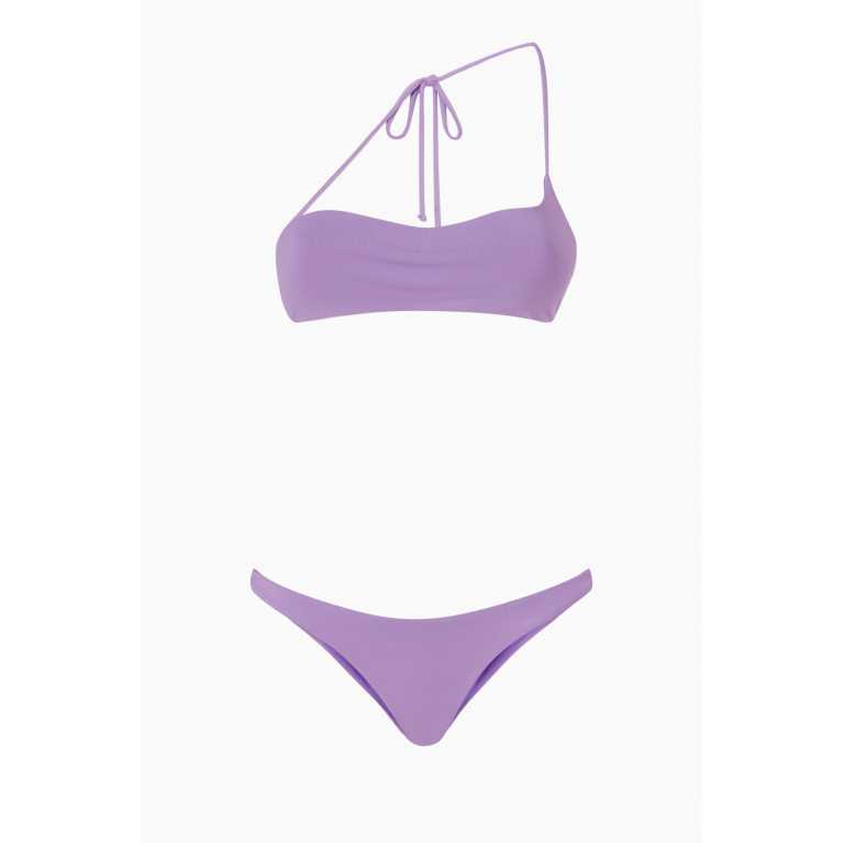 The Attico - Single Strap Bikini Set in Lycra
