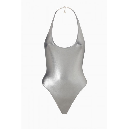 The Attico - Halterneck Swimsuit in Stretch Nylon