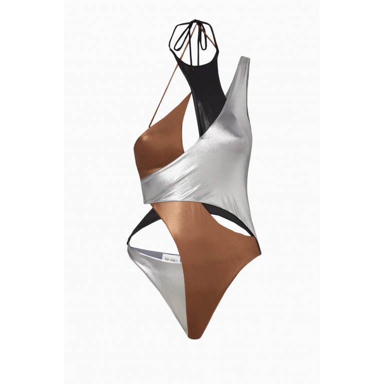 The Attico - Cut Out Swimsuit in Stretch Nylon