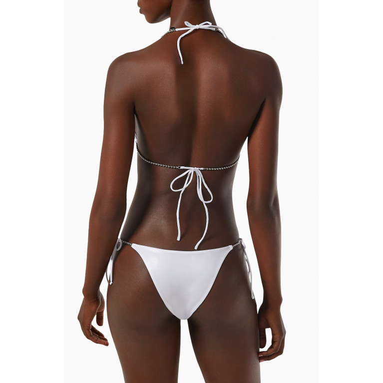The Attico - Beaded Chain Bikini Set in Shiny Lycra