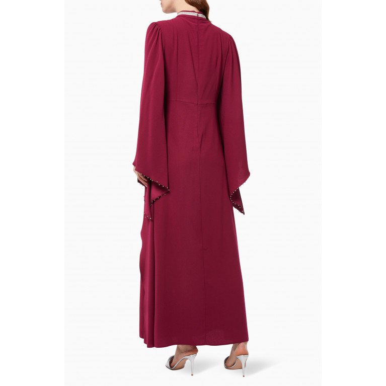 Mimya - Wide Sleeve Maxi Dress Burgundy