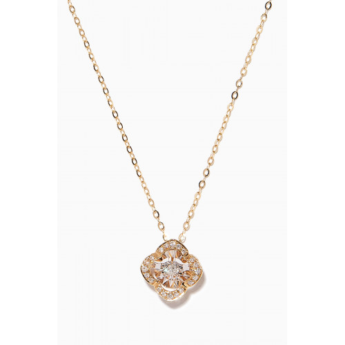 M's Gems - Aviva Twirling Diamond Pendant Necklace in 18kt Gold