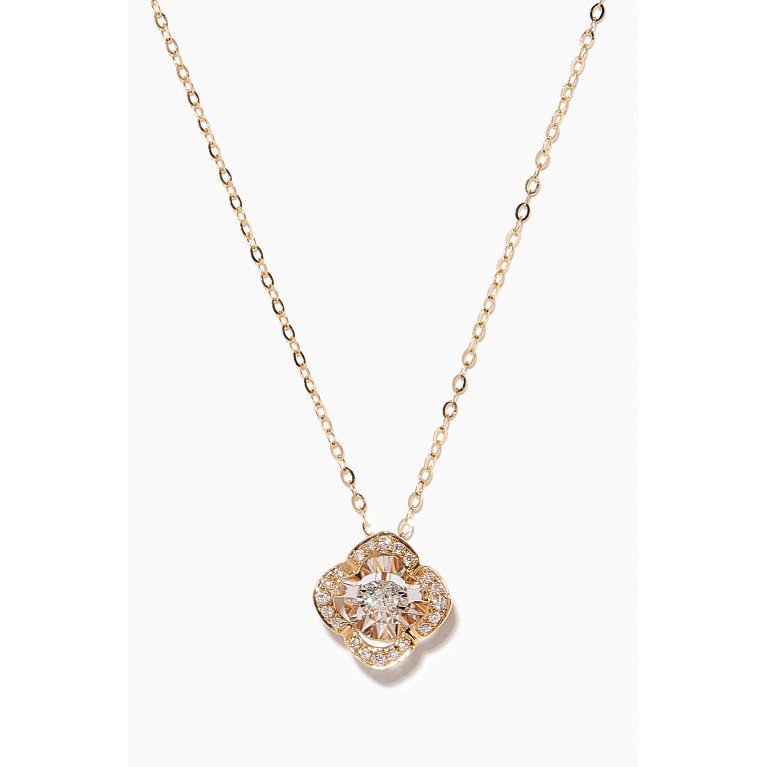 M's Gems - Aviva Twirling Diamond Pendant Necklace in 18kt Gold