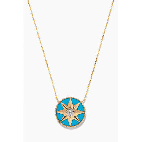 M's Gems - Halley Turquoise & Diamond Pendant Necklace in 18kt Gold