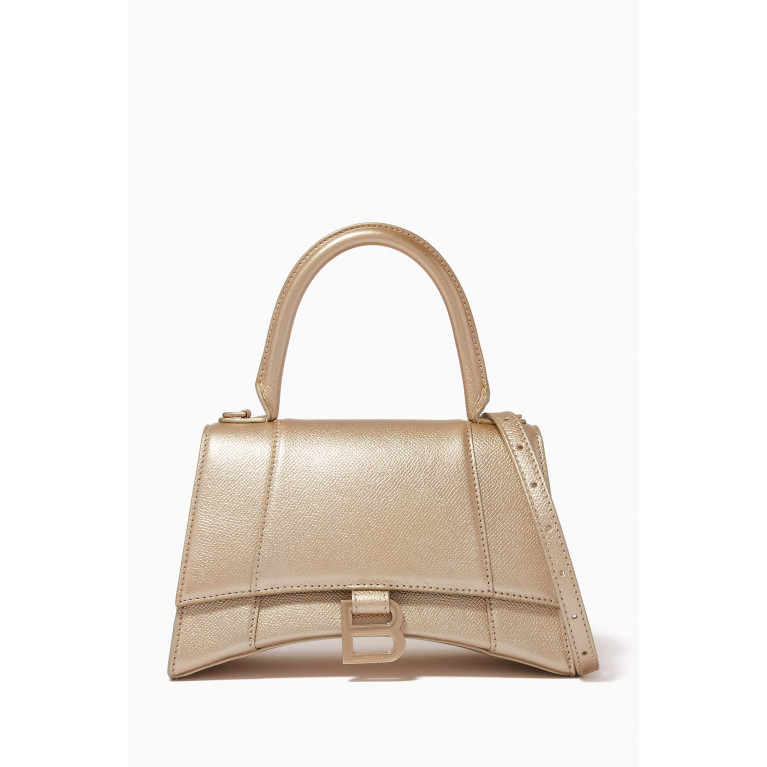 Balenciaga - Hourglass XS Top Handle Bag in Metallic Calfskin