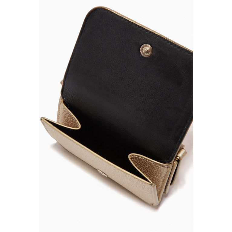 Balenciaga - Cash Mini Wallet in Metallic Grained Calfskin