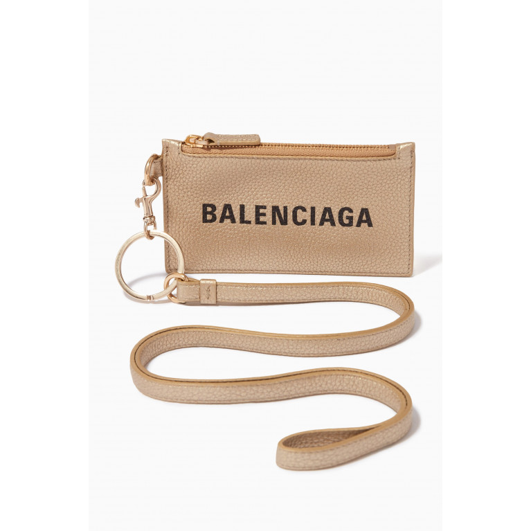 Balenciaga - Cash Card Case on Keyring in Pebbled Leather