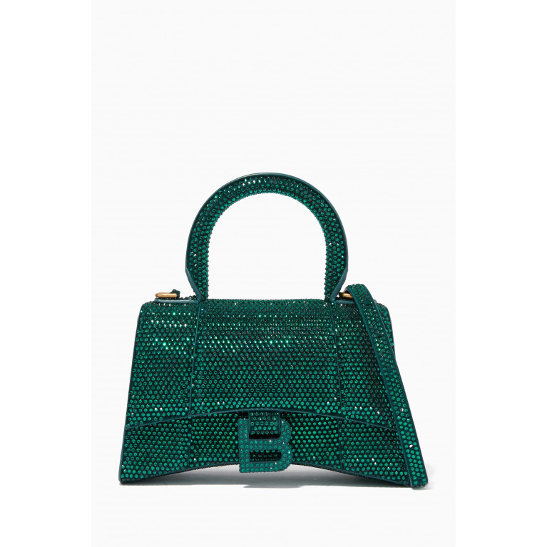 Balenciaga - Hourglass XS Handbag with Rhinestones in Calfskin