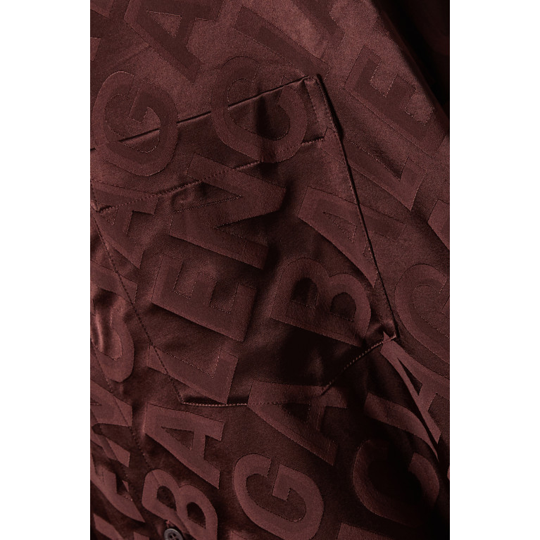 Balenciaga - Raw-cut Handwritten Jacquard Logo Dress in Mulberry Silk