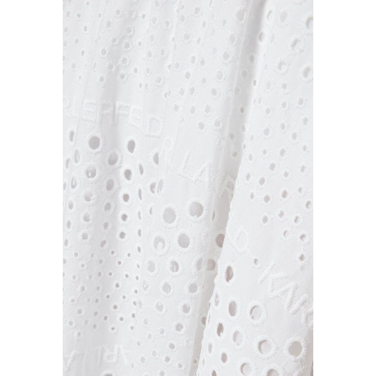 Karl Lagerfeld - Broderie Anglaise Midi Skirt in Cotton